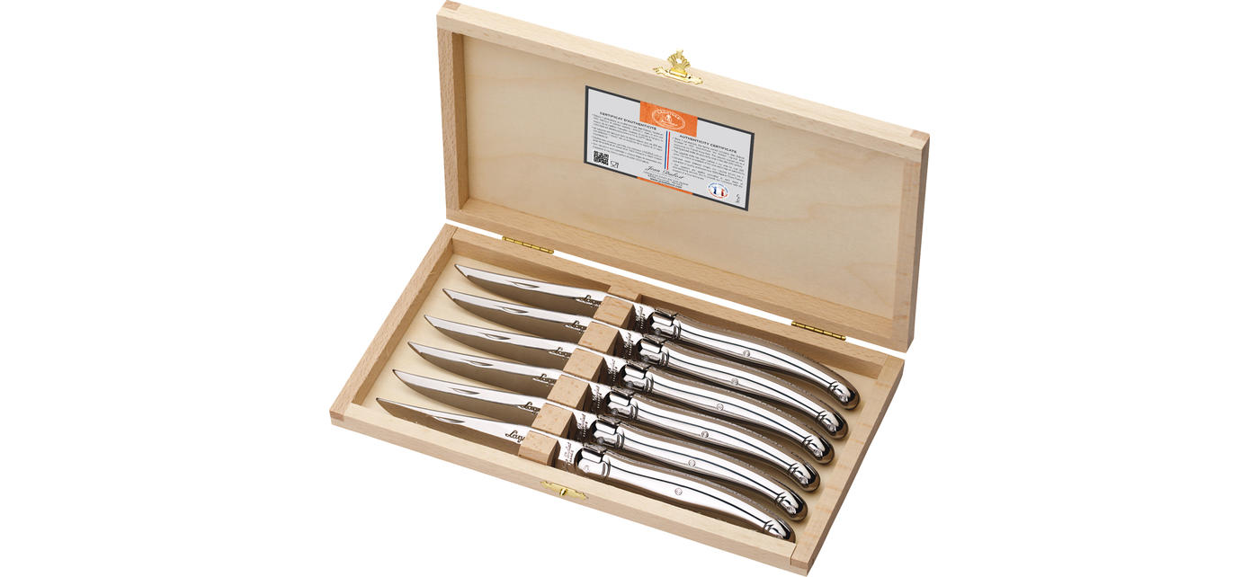 Laguiole steak knife all stainless steel 6 pieces set