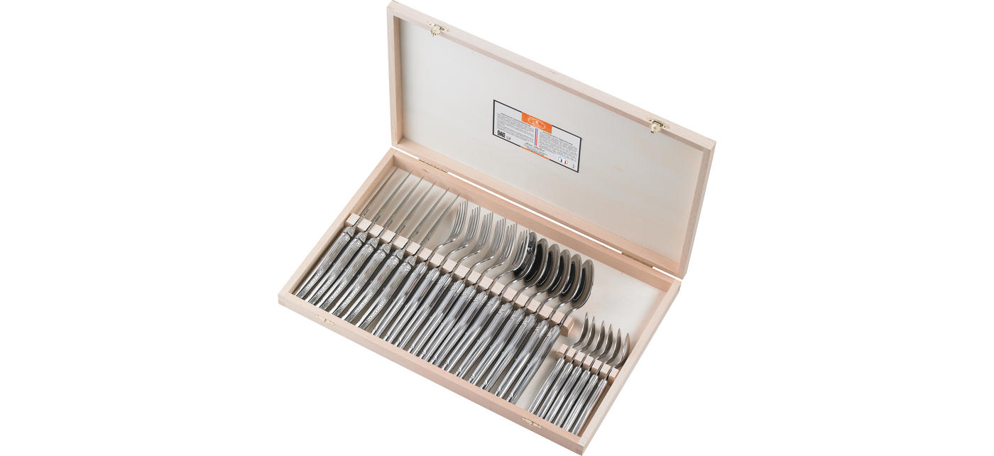 Laguiole 24 pieces flatware set all stainless steel