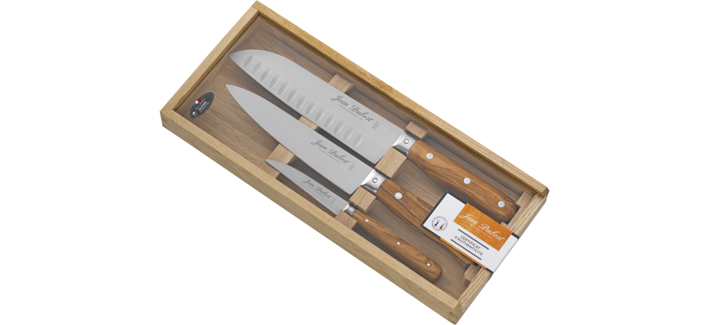 Couteau de chef Jean Dubost 1920 20cm bois d'olivier - Lustensile